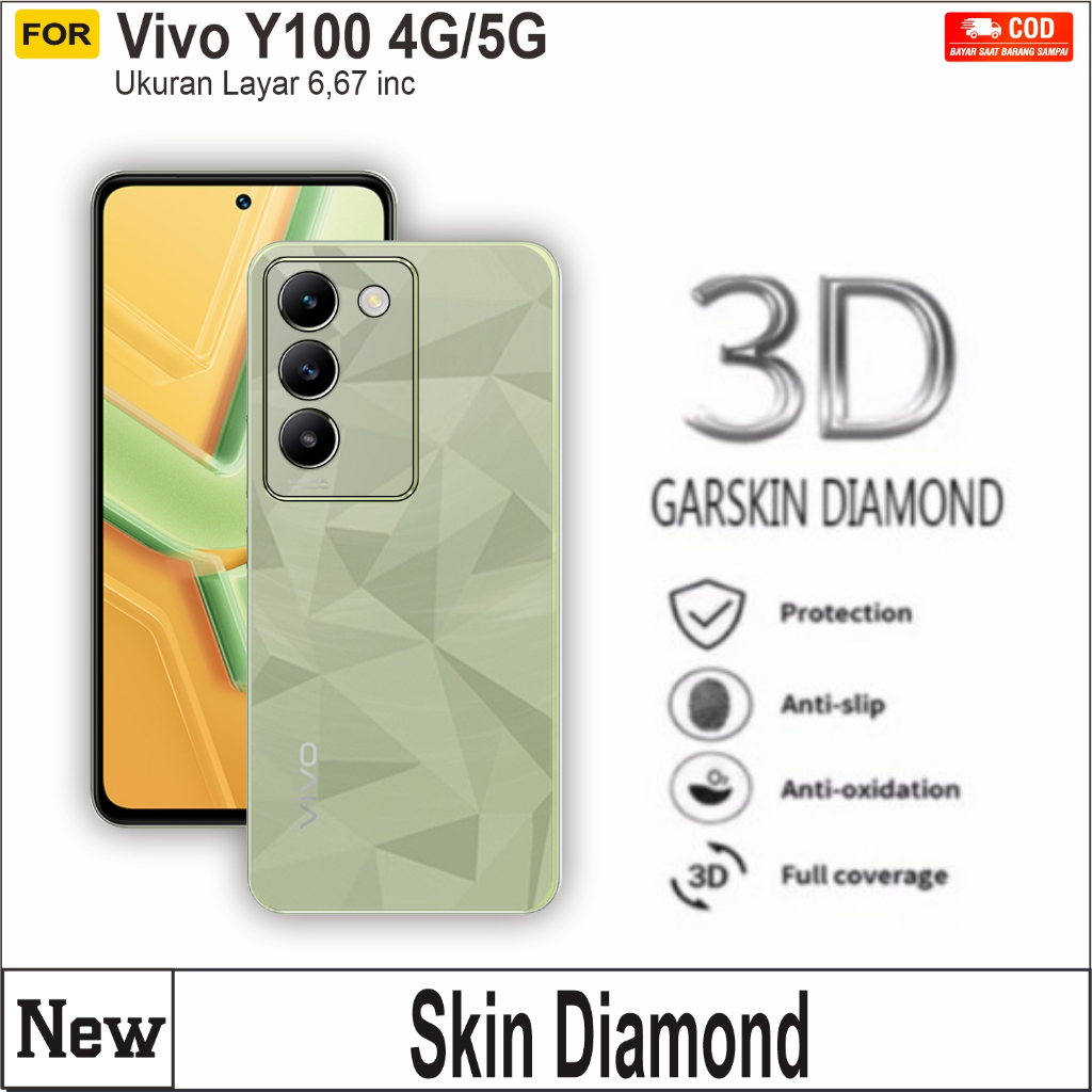 ผิวคาร์บอน Vivo Y100 4G Y100 5G Y400 4G Y400 5G Y500 Garskin Diamond/Transformers Anti เชื้อรา