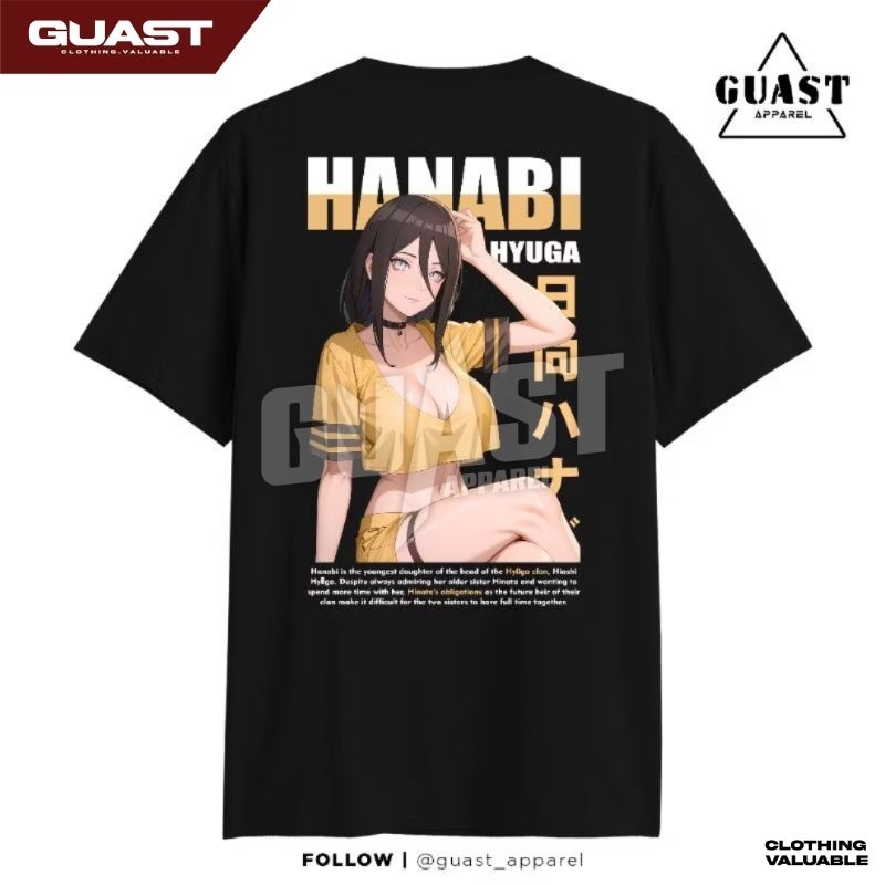 Hanabi HYUGA UNISEX COTTON COMBED 30S DISTRO ANIME เสื้อยืด
