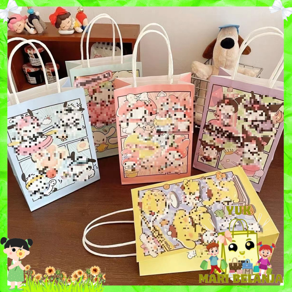 YMB Paper Bag Happy birthday Animation Paper Bag Goodie Bag Childrens Snack Gift Hampers Bag Cute Ca
