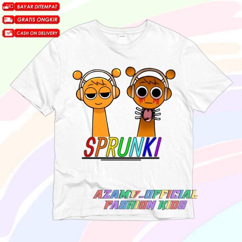 เสื้อยืดเด็ก& 39;s Sprunki Incredibox Character Orange Oren ชื่อฟรี / Children& 39;s เสื้อยืดสีส้มจาก Sprunki Incredibox