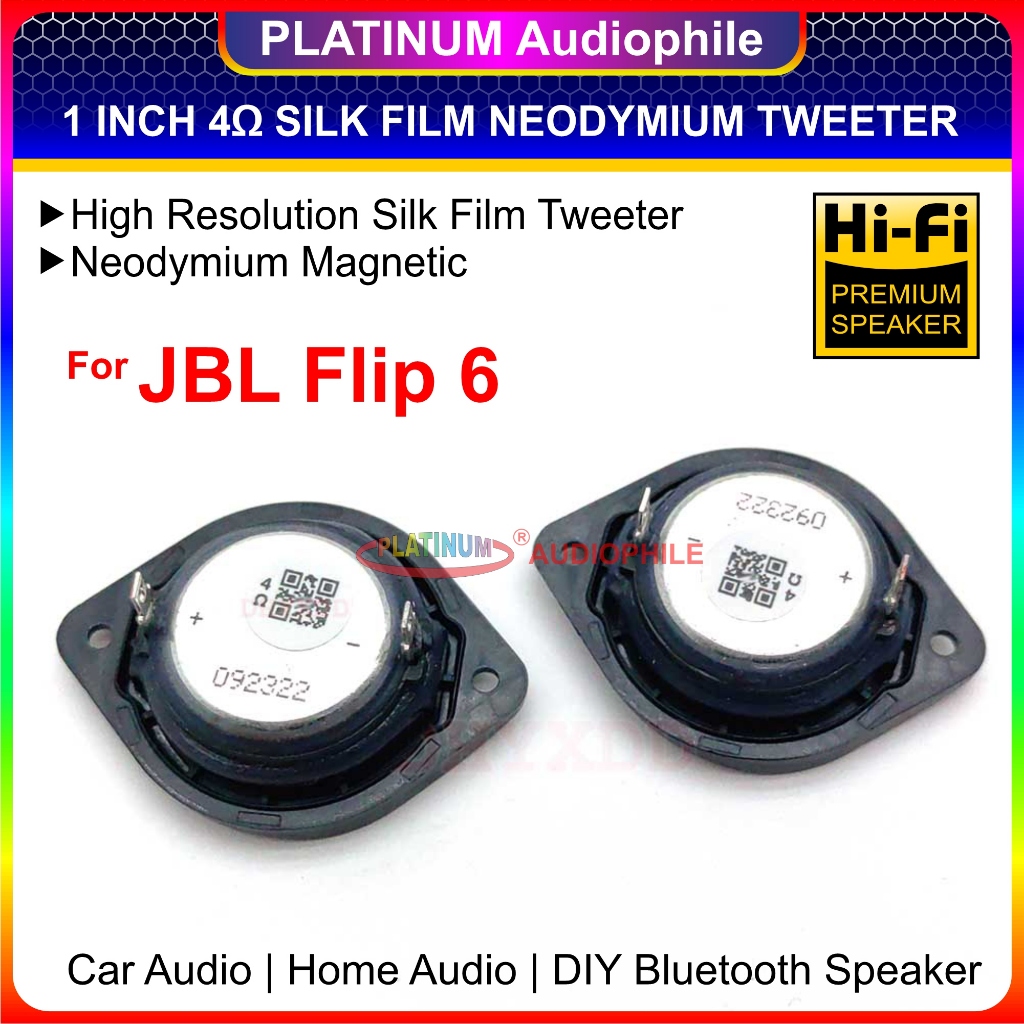 ทวีตเตอร์ 35 มม. 4 โอห์มสําหรับ JBL Flip 6 รุ่นผ้าไหม Neodymium ฟิล์ม Toler ลําโพง F6