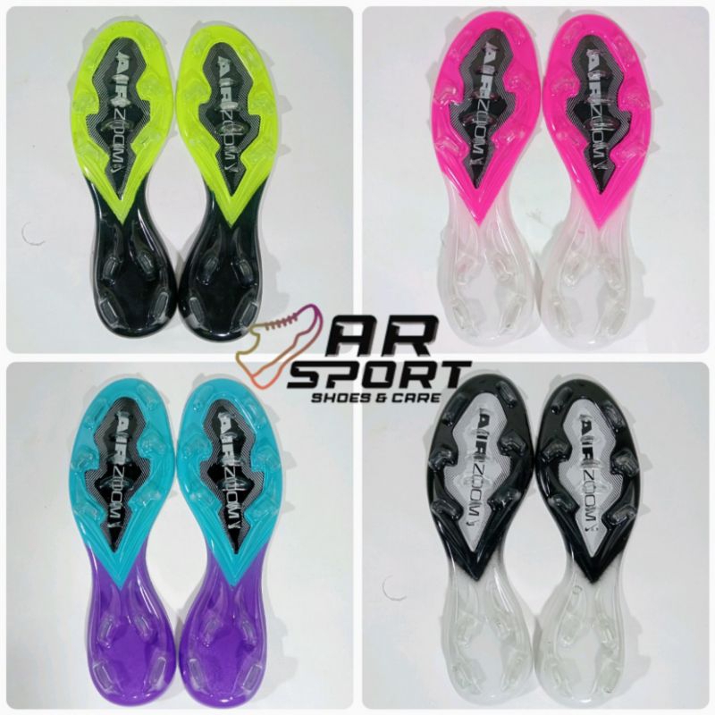 พื้นรองเท้าสตั๊ด พื้นรองเท้าฟุตบอล แบบเกาะส้น F50 สีเทาดำ ใหม่ล่าสุด