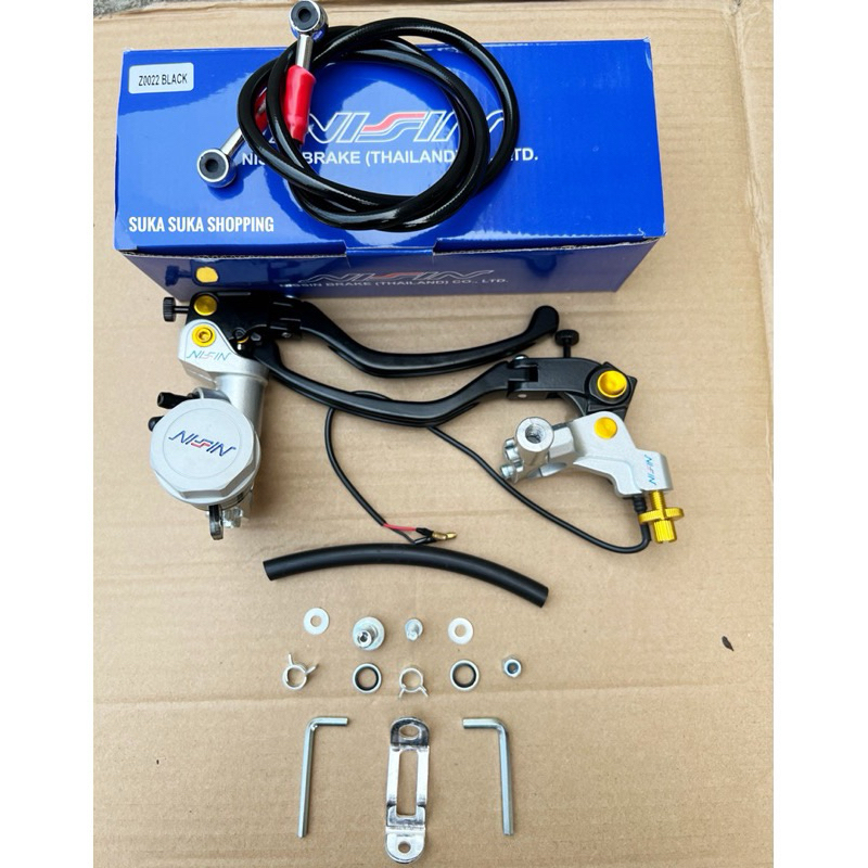 NSN BRAKE MASTER ชุดซ้าย RIGHT HANDLE PLUS 90 ซม.เบรคท่อ SCOOPY VARIO MIO FINO RX KING SATRIA VISION BEAT UNIVERSAL