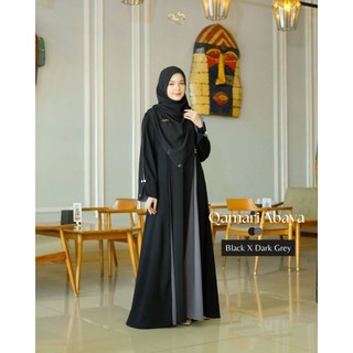 Gamis Abaya Qamari by Adina.id | gamis polos simpel elegant | bahan adem tidak menerawang | baju gamis hitam elegant polos