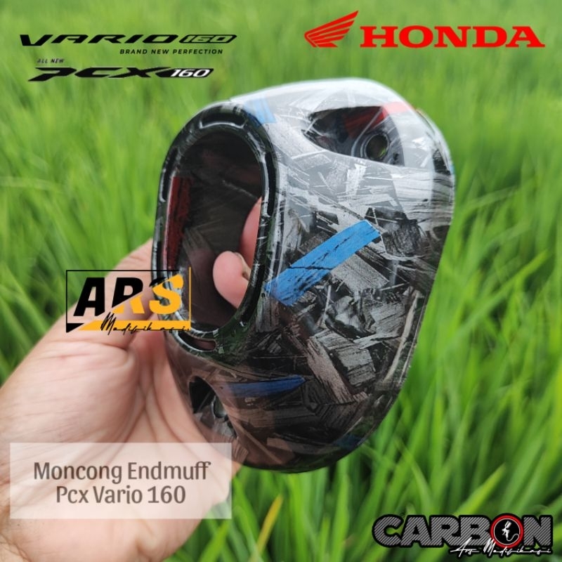 Merah Motif Endmuff Pcx 160 Vario 160 Carbon WTP แดง น้ําเงิน สับ