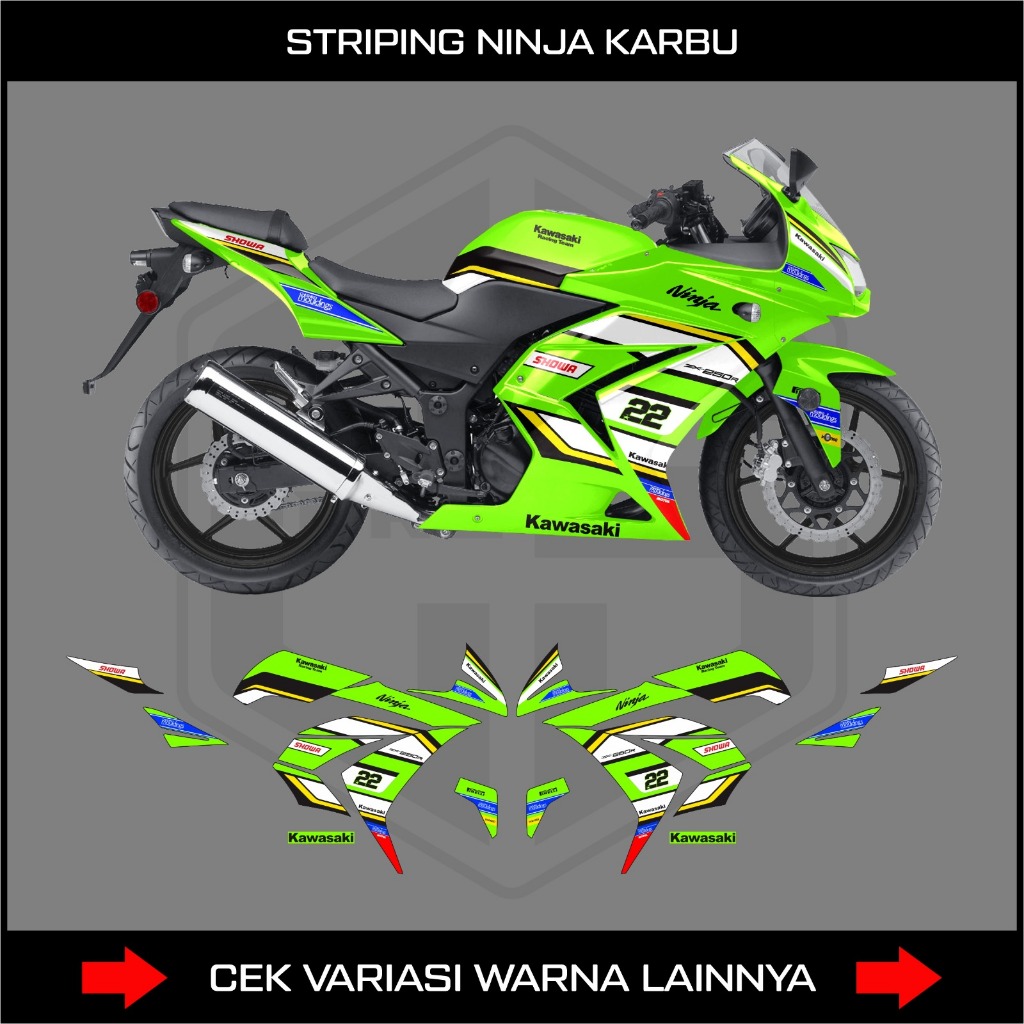 Ninja 250 KARBU STRIPING STICKER / KAWASAKI NINJA 250 KARBURATOR MOTORCYCLE DECAL STICKER / NINJA 4 