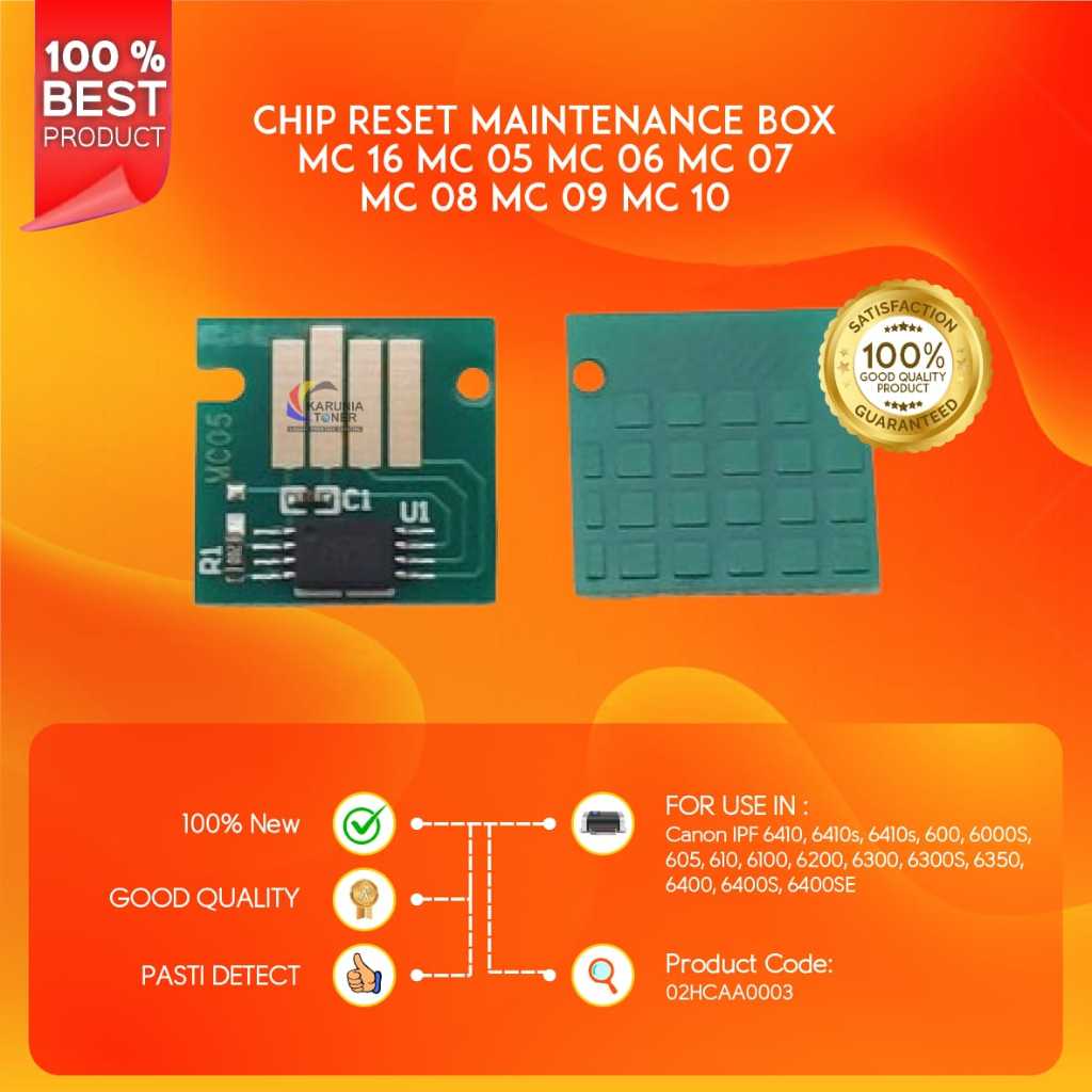 CHIP RESET MAITENANCE BOX MC 16 MC 05 MC 06 MC 07 MC 08 MC 09 MC 10 สําหรับใช้งาน Canon IPF 6410s 64