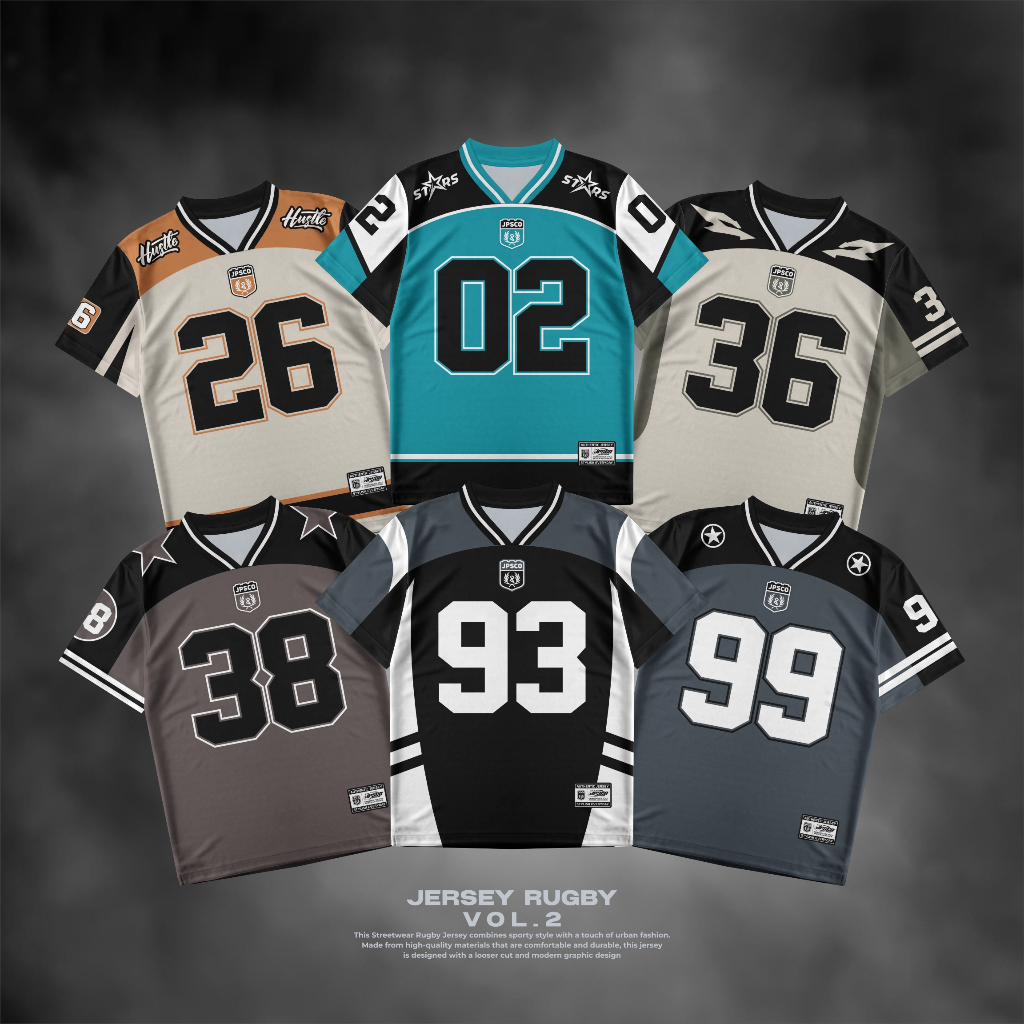 STREETWEAR JERSEY / RUGBY JERSEY / HOCKEY JERSEY / VINTAGE RETRO JERSEY NUMBERS