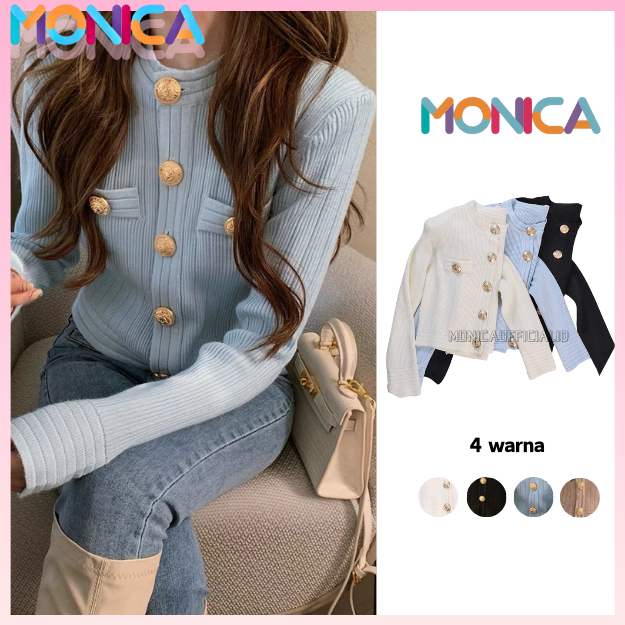เสื้อสเวตเตอร์ถัก Monica Olivia / เสื้อคาร์ดิแกนผู้หญิงด้านนอก