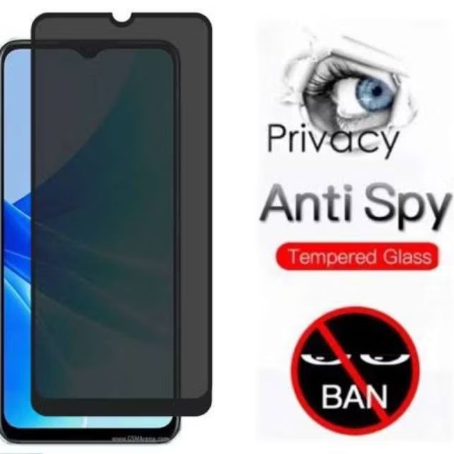 กระจกนิรภัย Anti SPY Full Oppo A57/A57s/A97 4G/A97 5G/A16K/A16/A16E/A17/A17K/A77S/A33/A53 2020