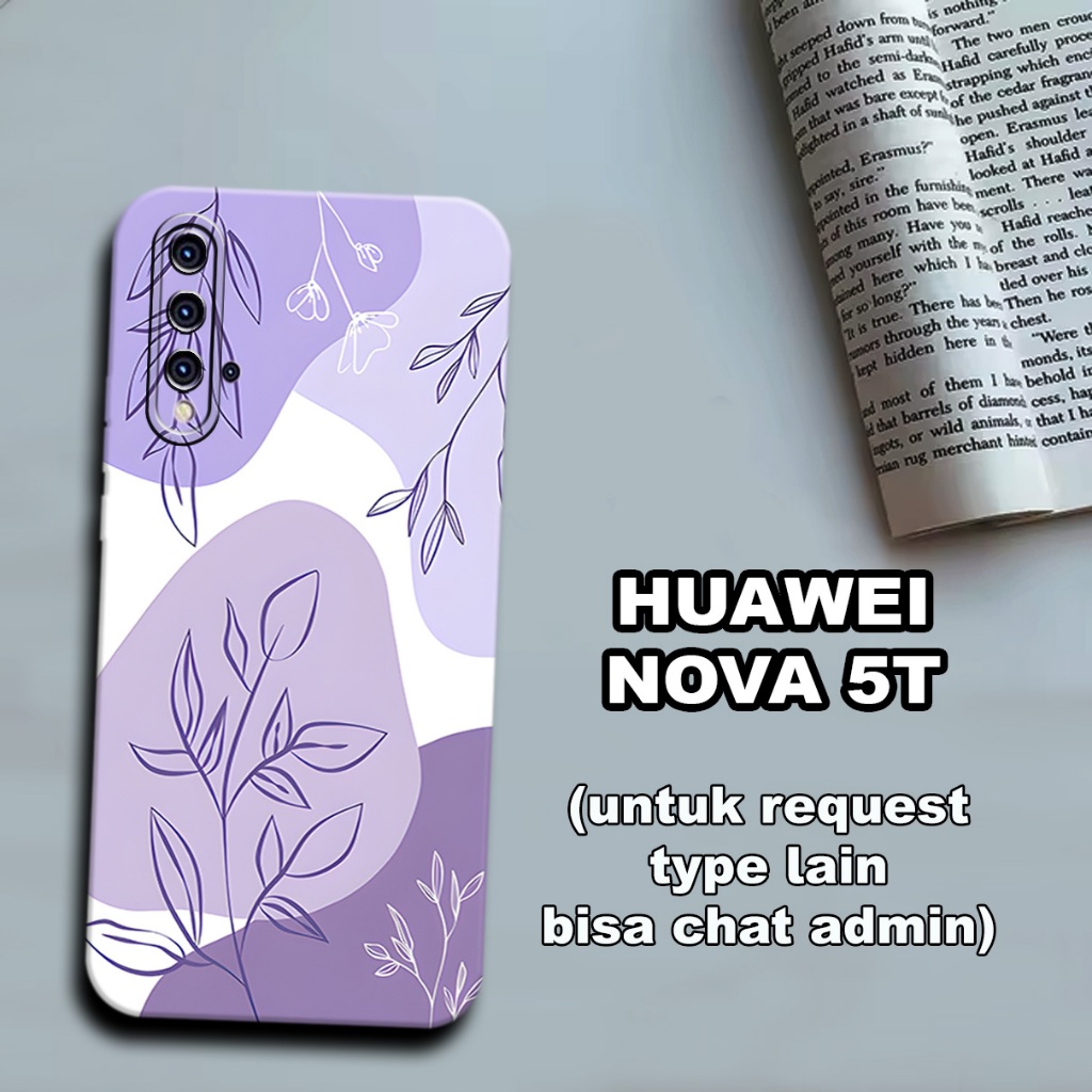 CC34/ ยืดหยุ่นยาง softcase สําหรับ huawei nova 5t / Floral Motif / huawei nova 5t case / huawei nova