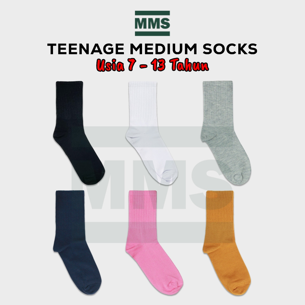 ถุงเท้าเด็ก Old school with Plain Motif Kids Sock 7-13 Years