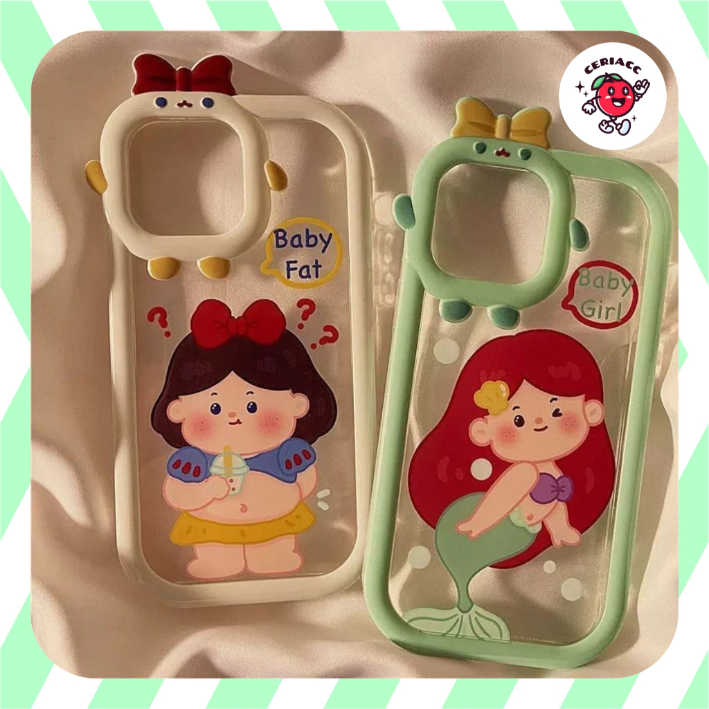 Princess Mermaid Ribbon Case oppo a15 a16 a55 a16k a17 a1k a31 2020 a38 4g a3s a53 a18 a57 2022 4g 5