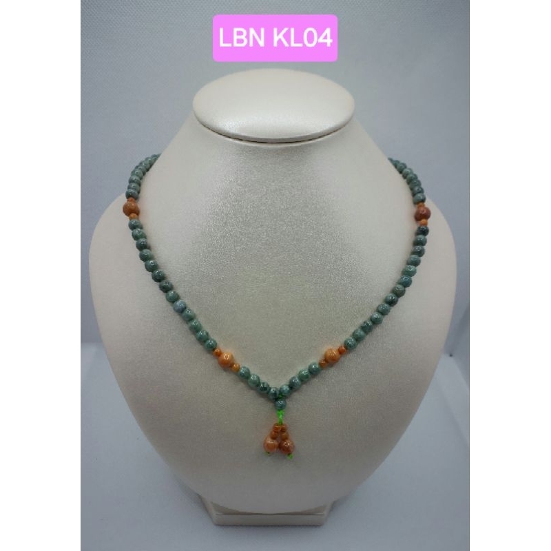LBN KL04 Jadeite สร้อยคอหินสีเขียวธรรมชาติขนาด 5.8 มม