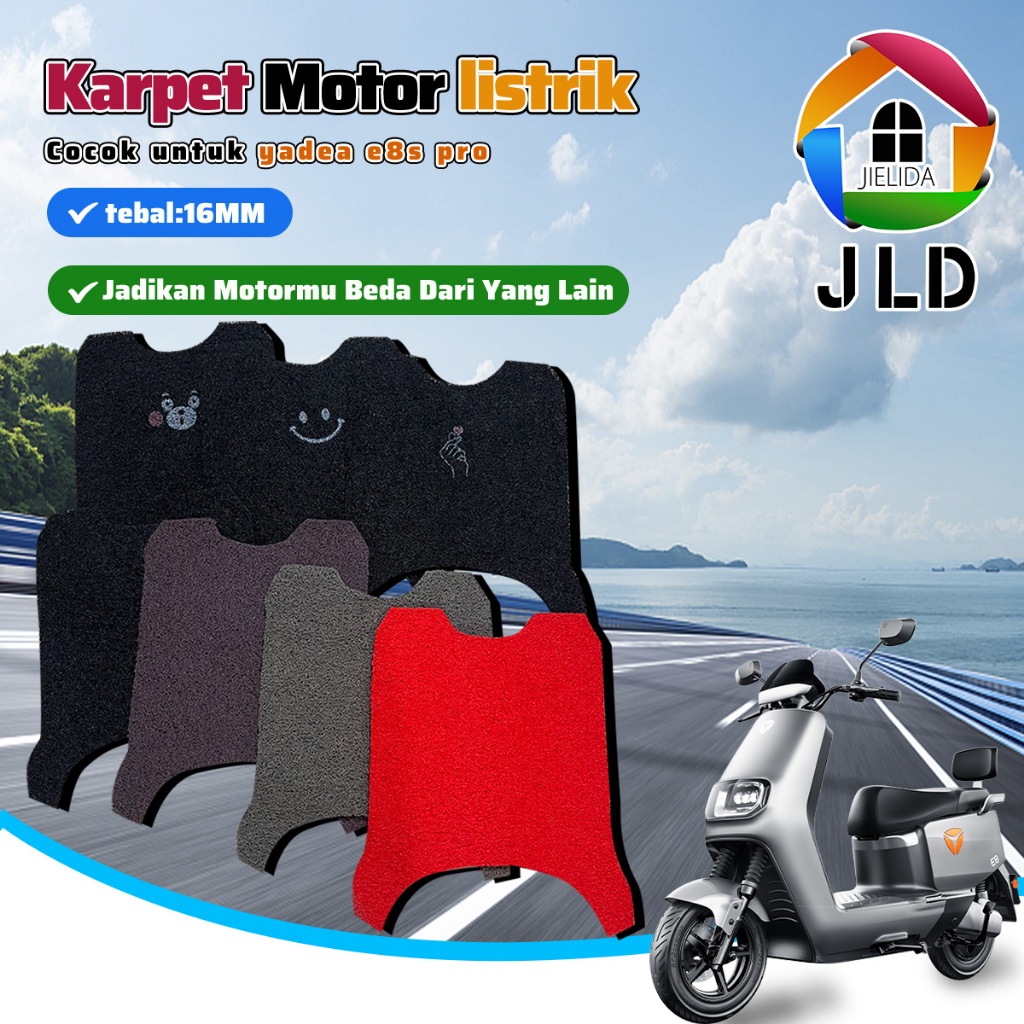 JieLiDa Pvc รถจักรยานยนต์ไฟฟ้าพรมวุ้นเส้นก๋วยเตี๋ยวที่กําหนดเองไฟฟ้ารถจักรยานยนต์พรม YADEA E8S Pro