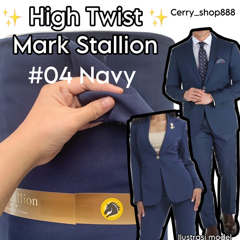 High twis mark ผ้าม้า stlion NAVY 04 LIGHT NAVY SMP DARK BLUE เจ้าสาวชุดผ้าคอสเพลย์ชุดผ้าชุดเครื่องแ
