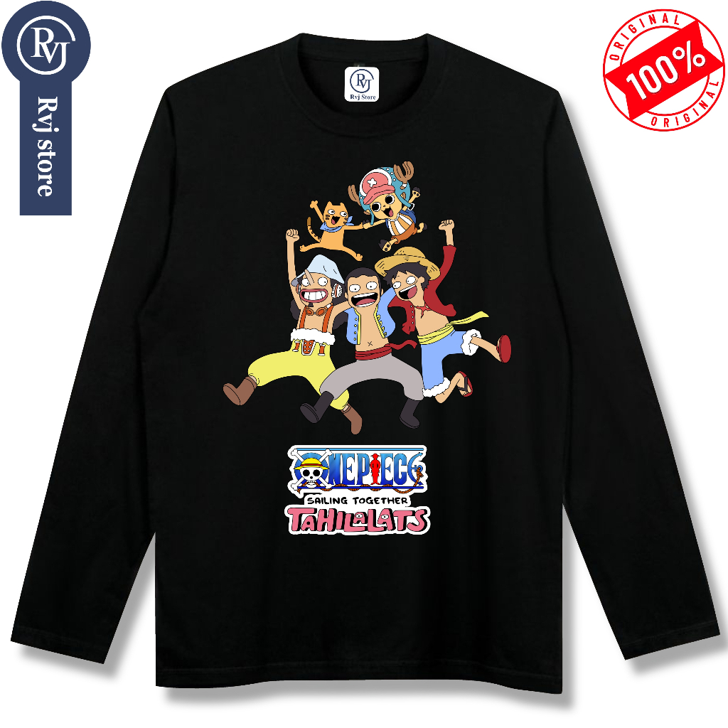 KATUN Rvj store - เสื้อยืดแขนยาว @ne piece x t@hilats วัสดุโอเวอร์ไซส์ 100% ผ้าฝ้ายหวี 30S 143 144 1