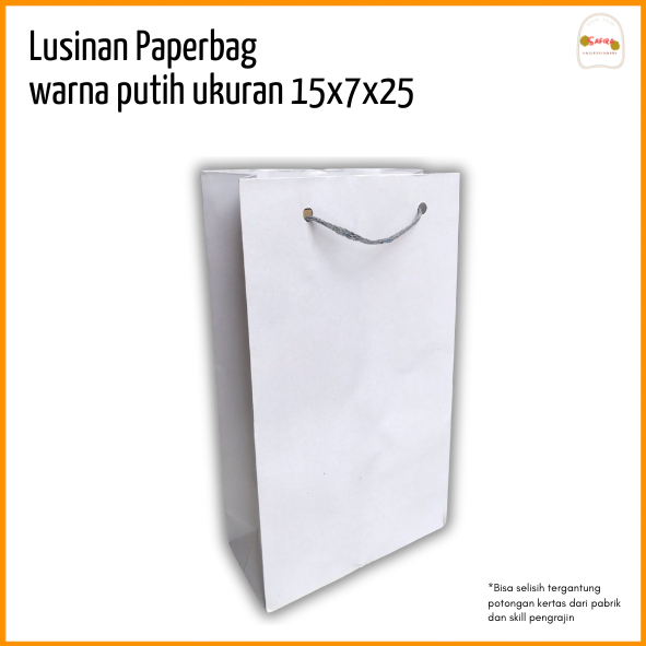 Putih [DOZEN] PAPERBAG WAFER AND DRINK PLAIN WHITE UK 15  25/ถุงกระดาษ WAFER PAPER TEA PUCUK PAPER B