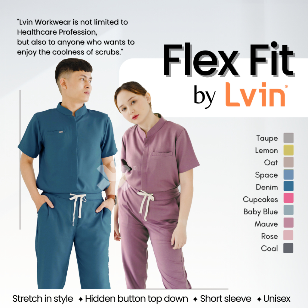[ Lvin ] Flex Fit - SCRUB MEDICAL SCRUB SUIT DOCTORS SCRUB FOR MAN & WOMEN / Oka Clothes / Guard Clo