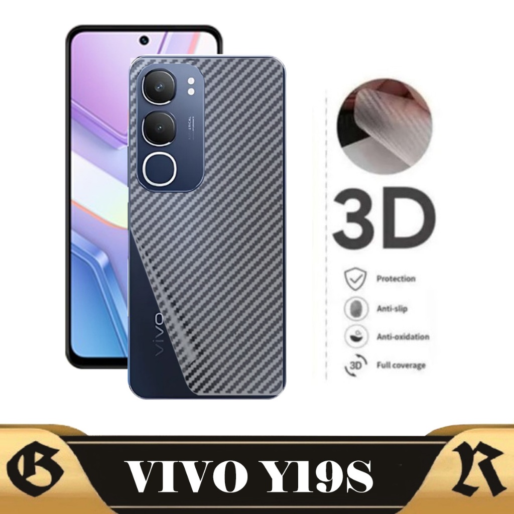 LAYAR Garskin Carbon VIVO Y19S / VIVO Y19S PRO ฟิล์มกันรอยหน้าจอด้านหลัง
