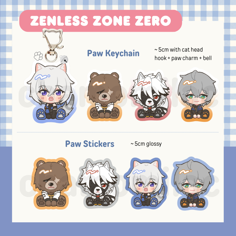 ZENLESS ZONE ZERO Paw พวงกุญแจและสติ๊กเกอร์ โดย chamomic (ZZZ)