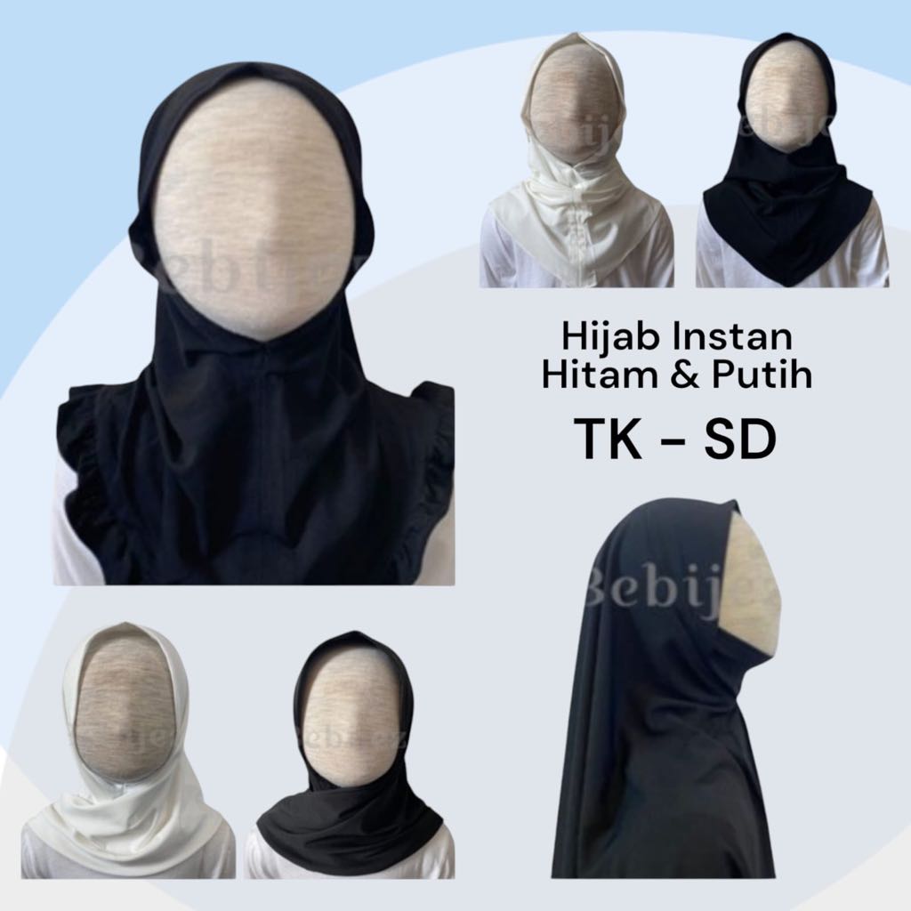 BLACK & WHITE HIJAB สําหรับ GIRLS 3060