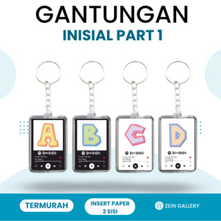 ZG - GANTUNGAN KUNCI INISIAL / GANCI SPOTIFY / KEYCHAIN CUSTOM HURUF A-Z PART 1 CLASIC