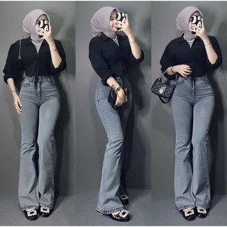 CELANA JEANS CUTBRAY HIGHWAIST STREACH WANITA LOOSE KEKINIAN UKURAN STANDAR SAMPAI SUPER JUMBO