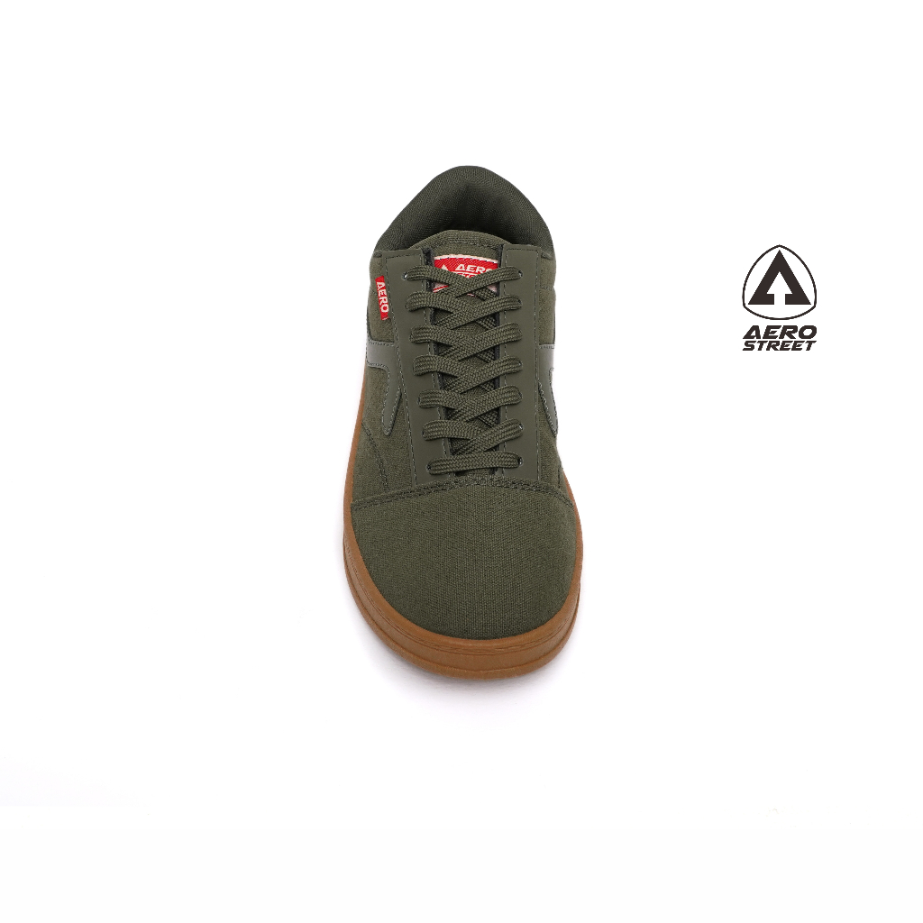 Aerostreet 37-44 Massive Low 2.0 Olive Gum - รองเท้าผ้าใบลําลอง