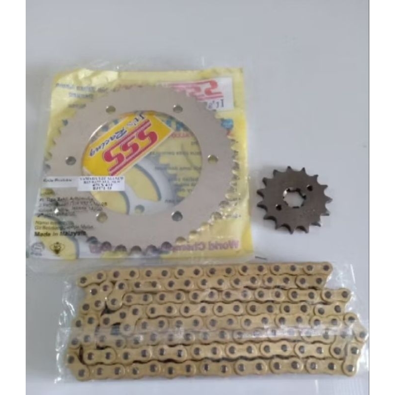 ชุดเกียร์ ss 428+43,44,45,46,47 โซ่ทอง R15 ใหม่ (v3)/R155 All new/vixion R/vixion V2/V3 ฯลฯ