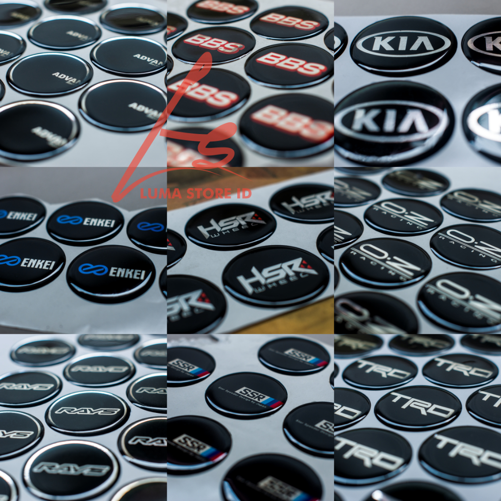 สติ๊กเกอร์ RESIN นูน 4.3 CM ADVAN BS ENKEI HSR KIA OZ RACING RAYS SSR TRD VOLK VOSSEN WORK XXR