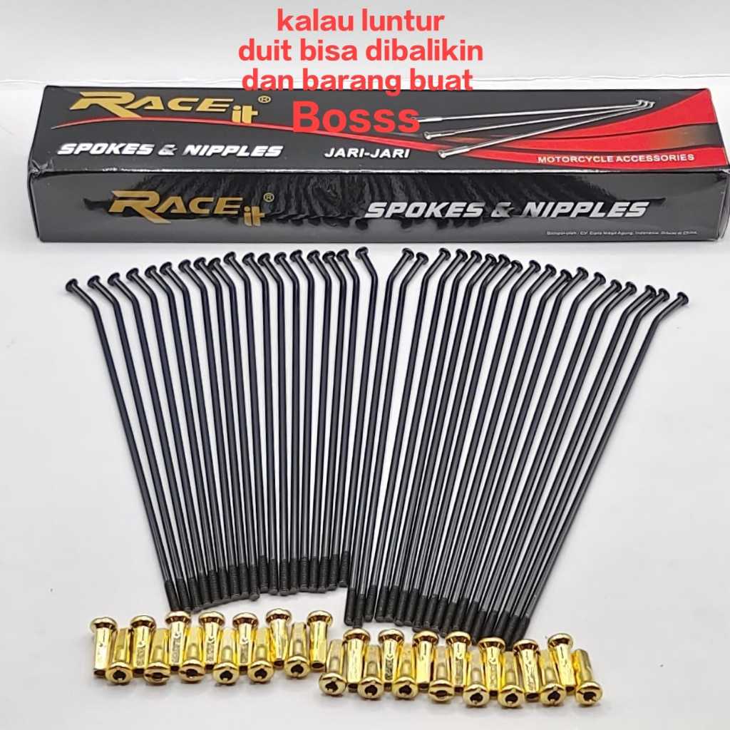 {Race it racing} CRF – ซี่ลวด KLX / ซี่ลวด CRF 17×17 และ 18×21 KLX 17×17 – 16×19 – 18×21 Black nappa gold