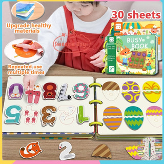 SweetieBayi 30/14pages Quiet book buku Kids montessorri activity book Buku aktivitas velcro anak