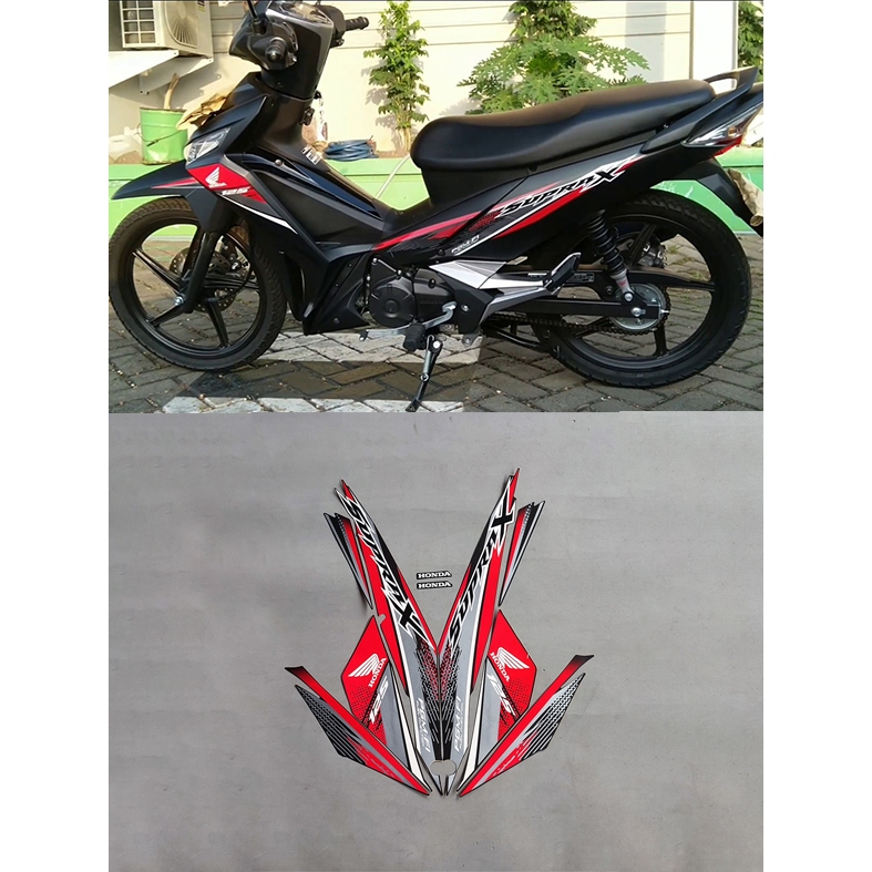 สติ๊กเกอร์ STRIPING สติ๊กเกอร์ BODY LINE MOTORCYCLE SUPRA X 125 ใหม่ 2019 สีดํา
