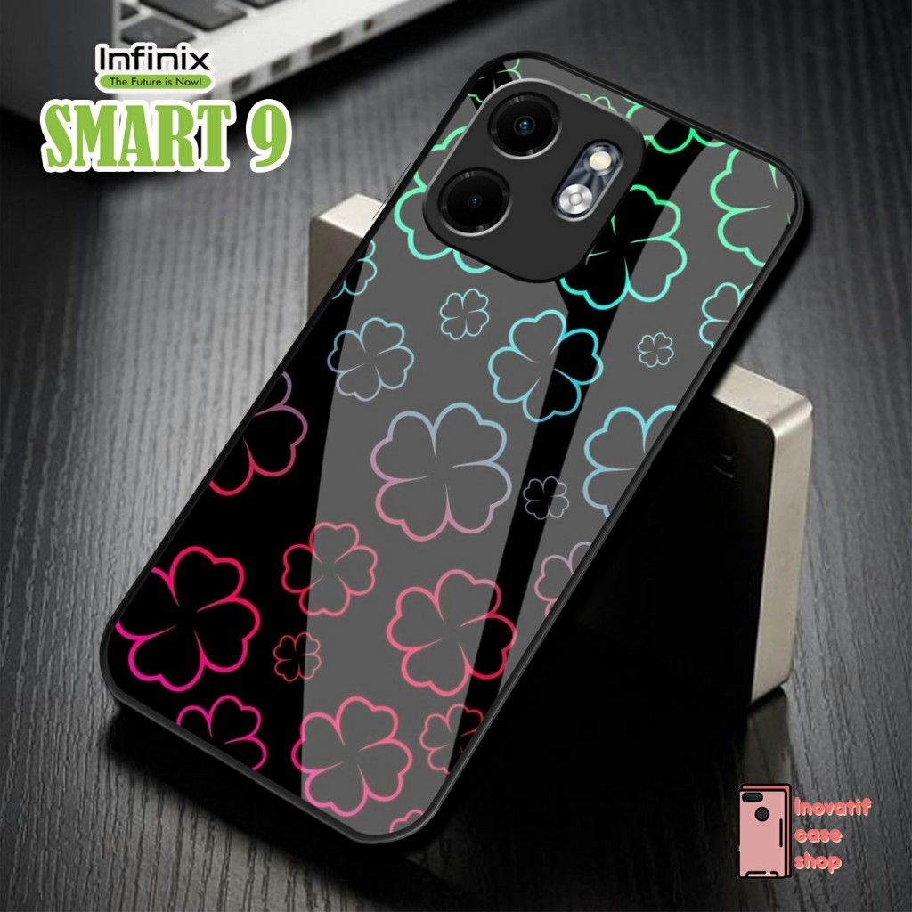 HP Infinix Smart 9 Glass Softcase 2024 ซิลิโคนโทรศัพท์คลุมทั้งหมดป้องกันกล้อง [IC101]