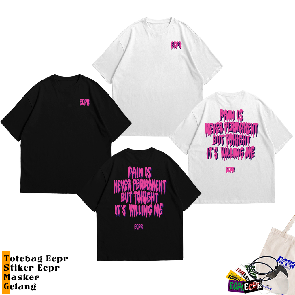 KATUN [ECPR TYPOGRAPHY] เสื้อยืด OVERSIZE TYPOGRAPHY STYLE DECEMBER PAIN NEVER PERMANENT - วัสดุผ้าฝ