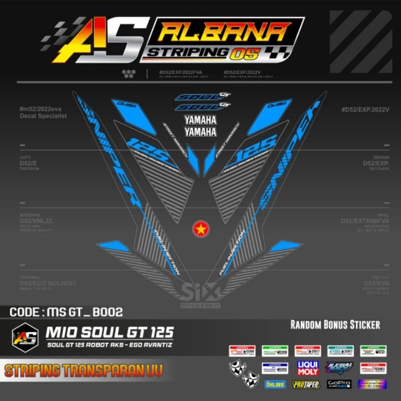 SOUL GT 125 125 สติ๊กเกอร์/SOUL GT 125 TRANSPARENT STRIPING MOTIF 2