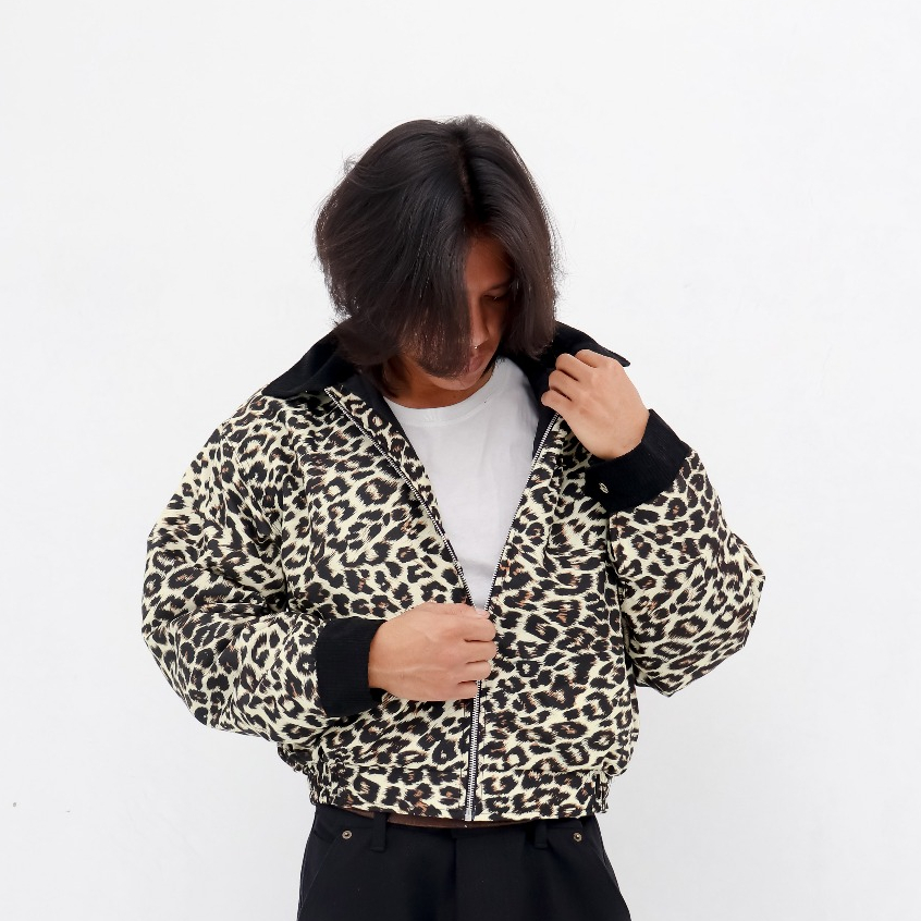 NOTBADCLUB - BOXY LEOBAD - WORK JACKET BOXY LEOPARD MOTIF