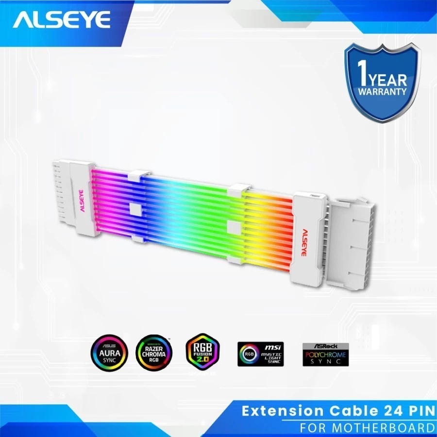 ALSEYE สายต่อ ARGB PCIE VGA การ์ด 24 PIN ARGB