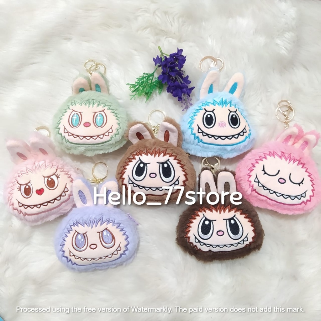 GANTUNGAN HS/ พวงกุญแจกระเป๋าใส่เหรียญพวงกุญแจหัวตุ๊กตาฟักทอง Monster Exiting Macaron นุ่มน่ารัก Uno