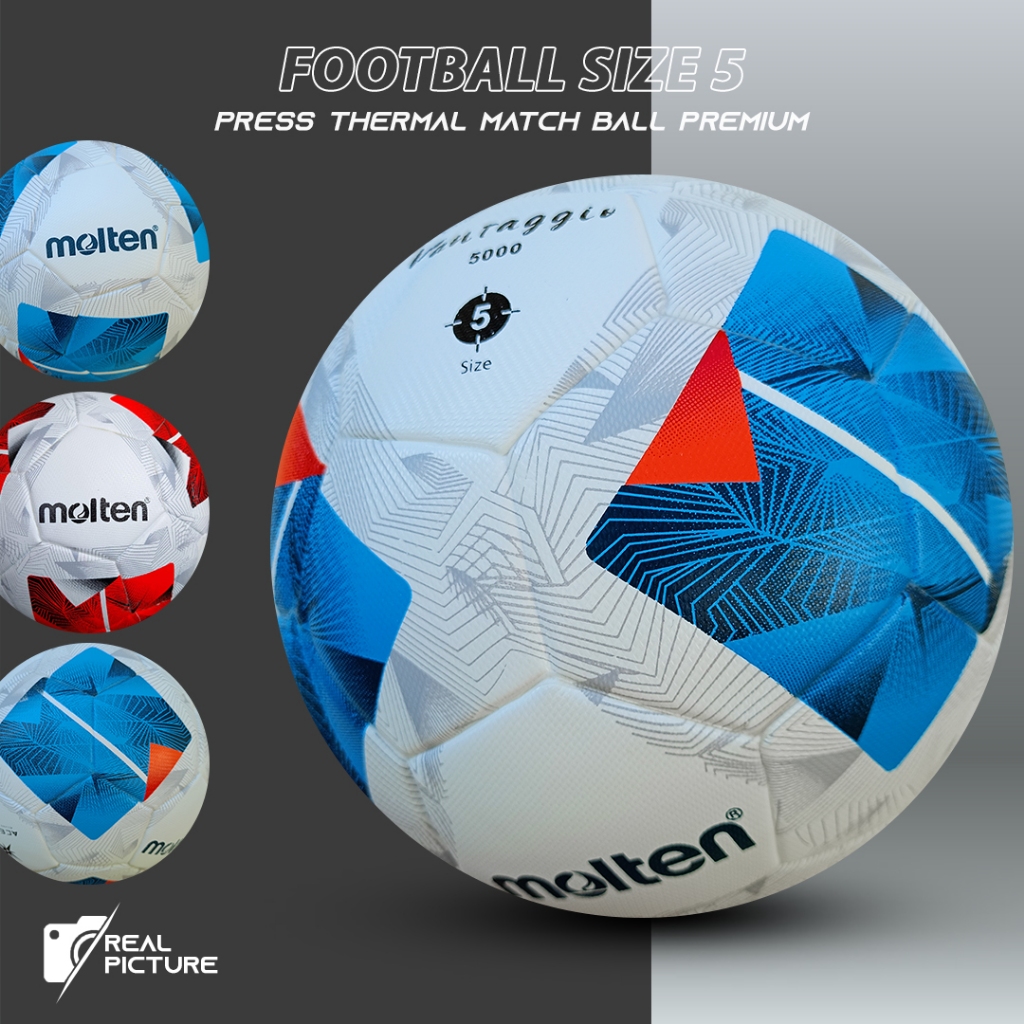 MOLTEN F5N-5000 ลูกฟุตบอลขนาด 5 ฝาครอบกดความร้อน Soft Stable สําหรับฝึกซ้อมและการแข่งขัน