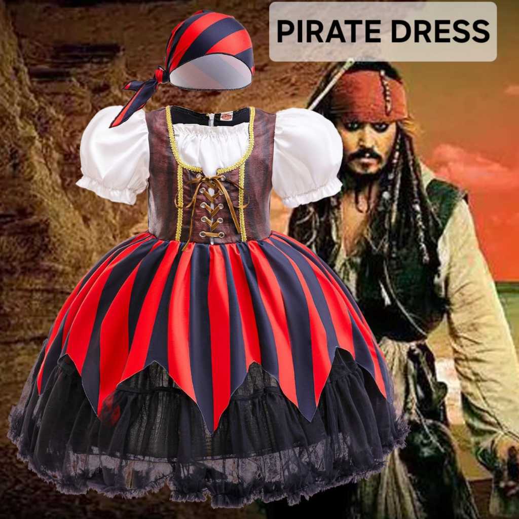 BAJUKIDDIE PIRATE DRESS คอสเพลย์ COSTUME PIRATE OF CARIBBEAN JACK SPARROW GIRLS