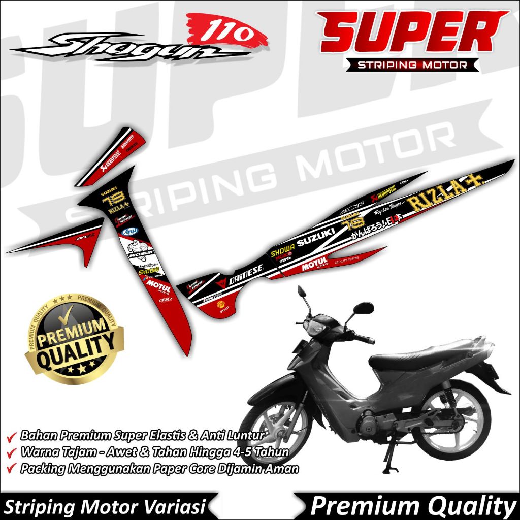 Shogun 110r สติ๊กเกอร์ Anti Fade cool Shogun 110r Striping ฉีด Suzuki Shogun 110r Rizla Striping