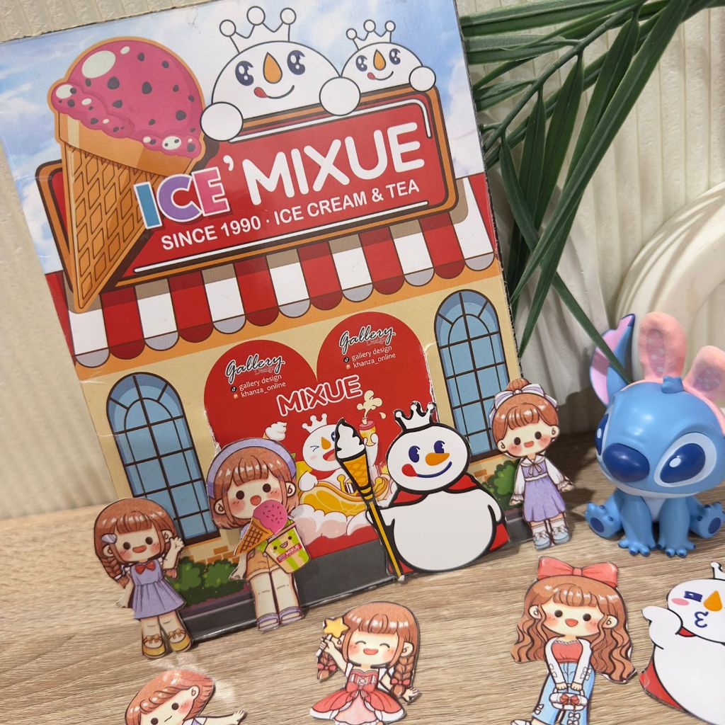 MIXUE ICE CREAM PAPERBOOK ของเล่นเพื่อการศึกษาล่าสุดสําหรับเด็ก ALREADY LAMINATED WATERPROOF KHANZA 