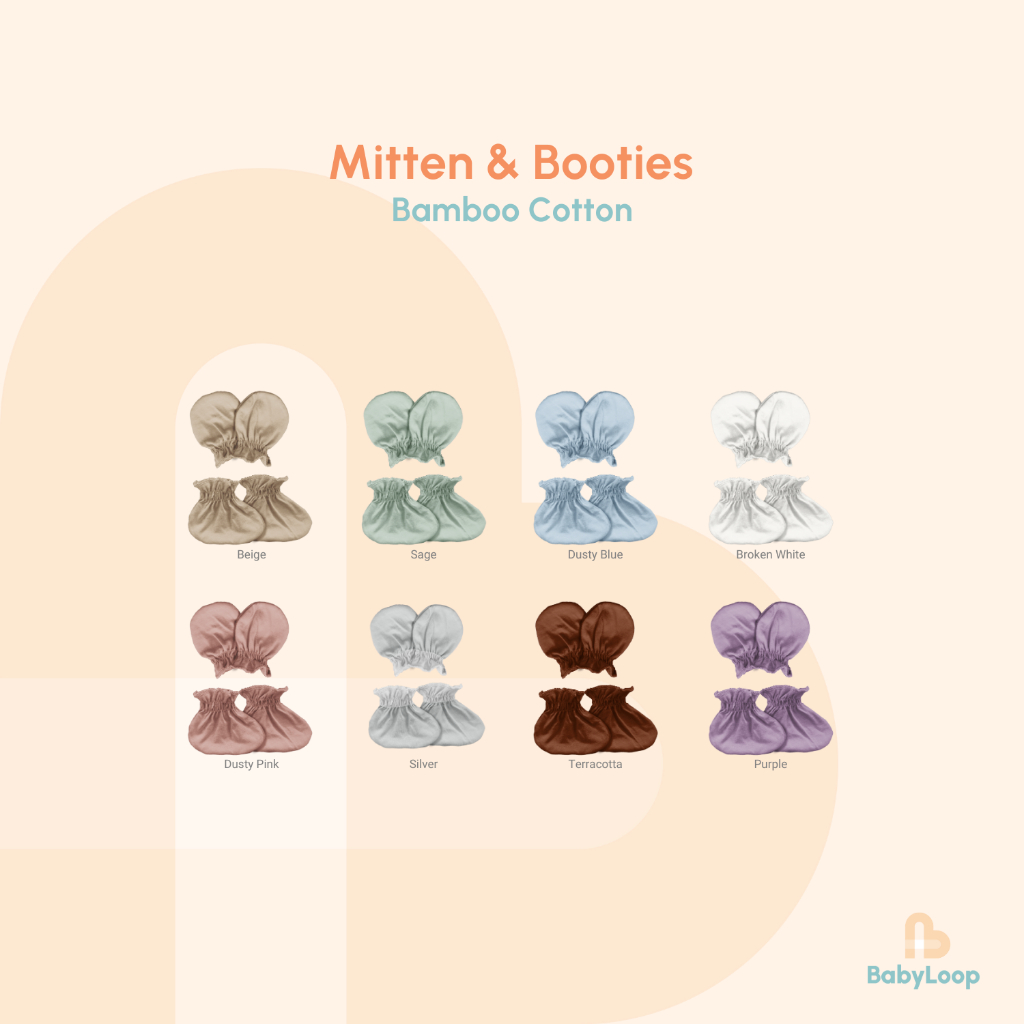 ถุงมือและรองเท้าสําหรับเด็ก - Mittens & Booties Bamboo Cotton - Baby Loop