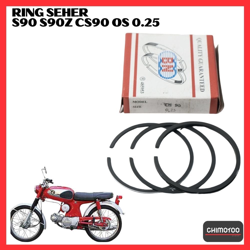 Honda S90 S 90 S90z S 90 Z Cs90 Cs 90 Os แหวนลูกสูบ Oversize ขนาด 0.25
