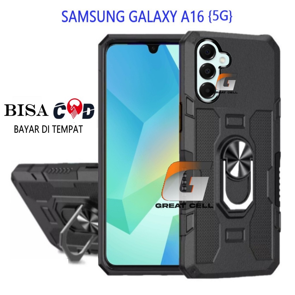 เคส HP สําหรับ SAMSUNG A16 {5G}-HARD CASE STANDING ROBOT HIT EYE RING--SOFTDCASE STANDING ROBOT