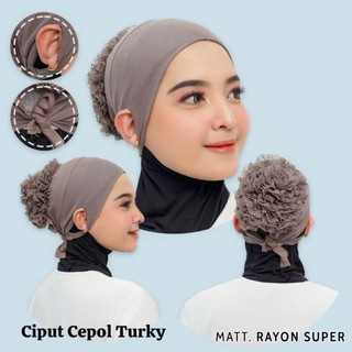 Ciput Turky  Cepol / Dalaman Inner Cepol Brukat / Ciput Anti Budeg Lobang Telinga Rayon Super
