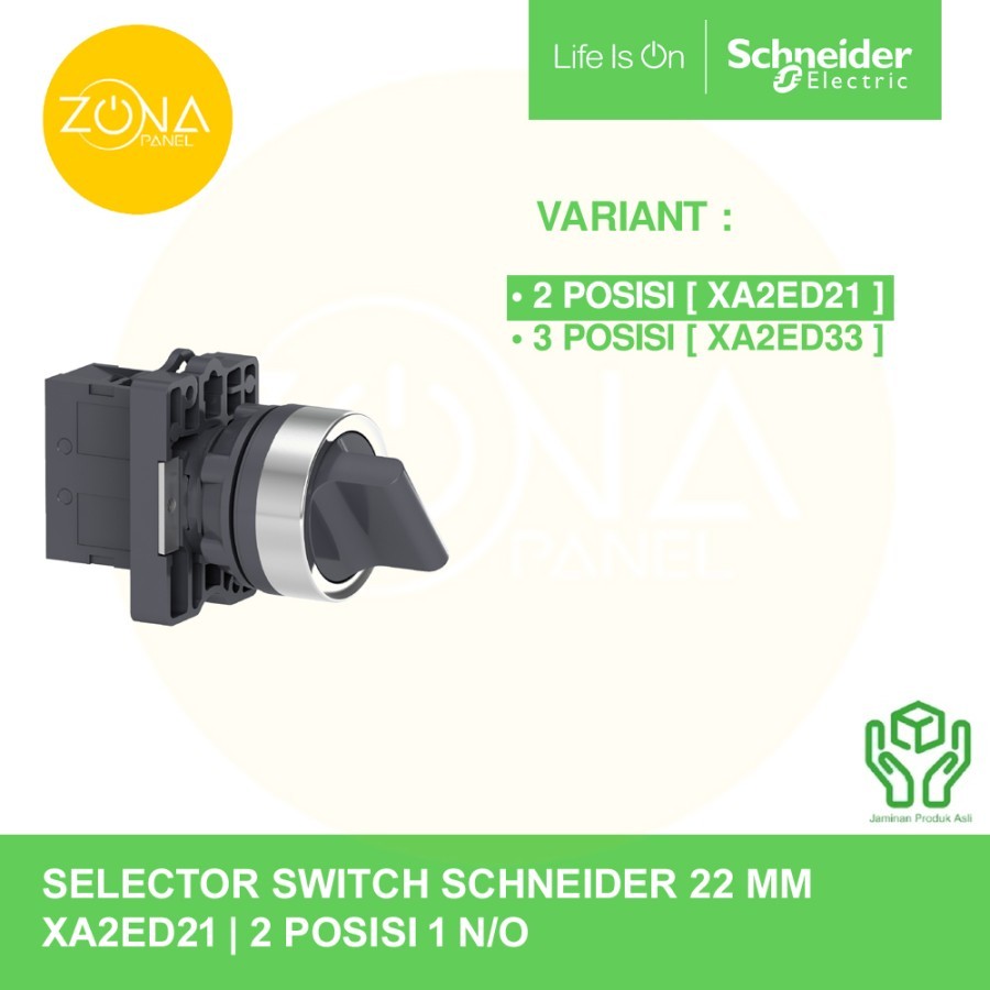 SCHNEIDER XA2 2 สวิตช์ POSITION SELECTOR 1NO 22MM XA2ED21