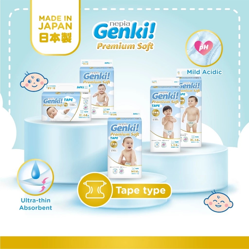 Nepia Genki Tape Infant S / M / L - ผ้าอ้อมเด็ก Genki Tape